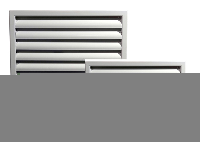 Алюминиевая наружная вентиляционная решетка с оцинкованными ламелями 250х450